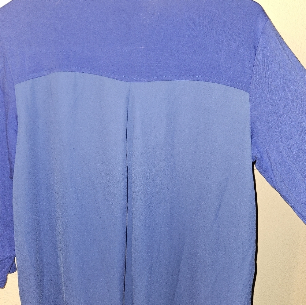 JM Collection Womans V Neck Blue Blouse Size M - Picture 9 of 10